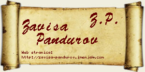 Zaviša Pandurov vizit kartica
